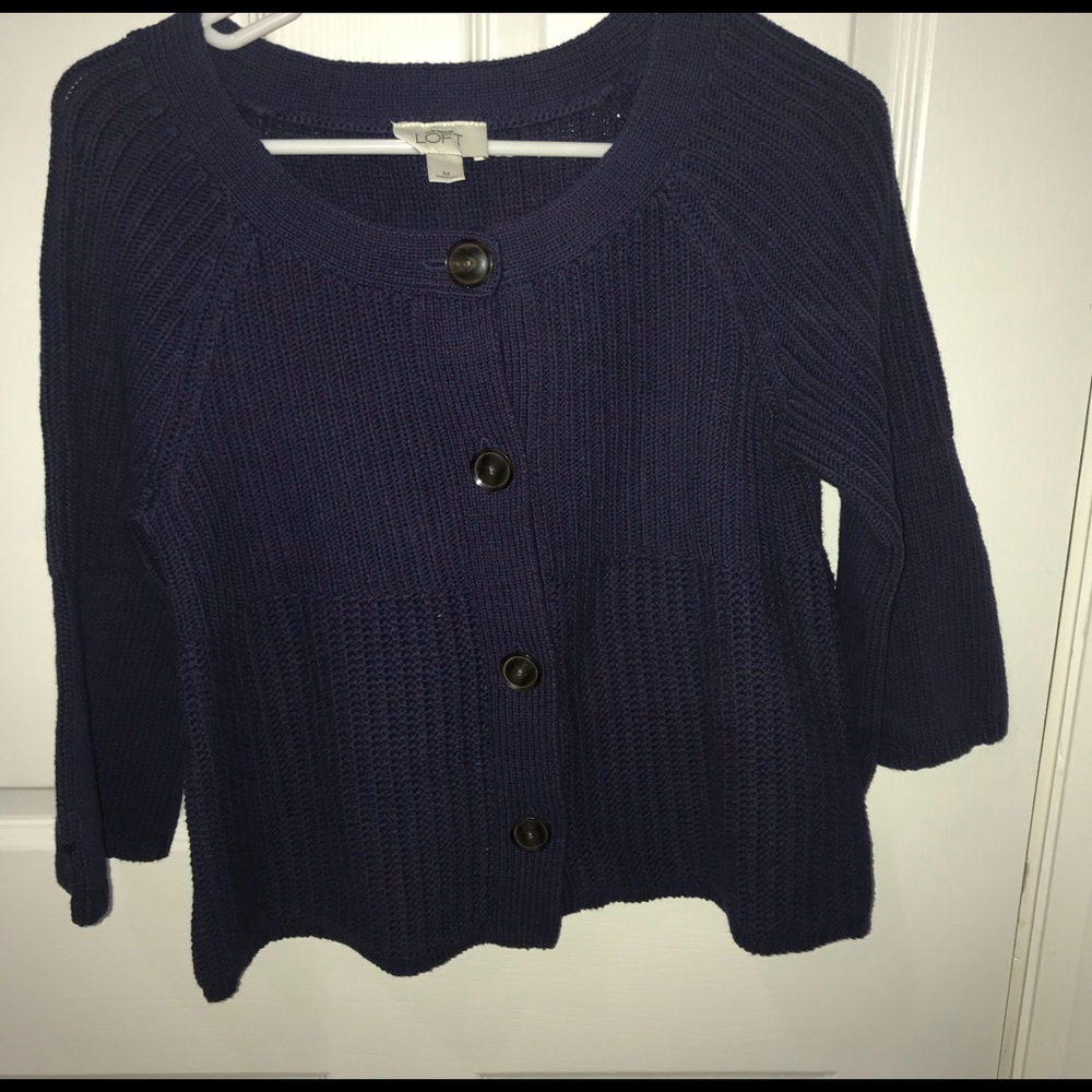 Loft Buttoned Down Ribbed Sweater - image 3